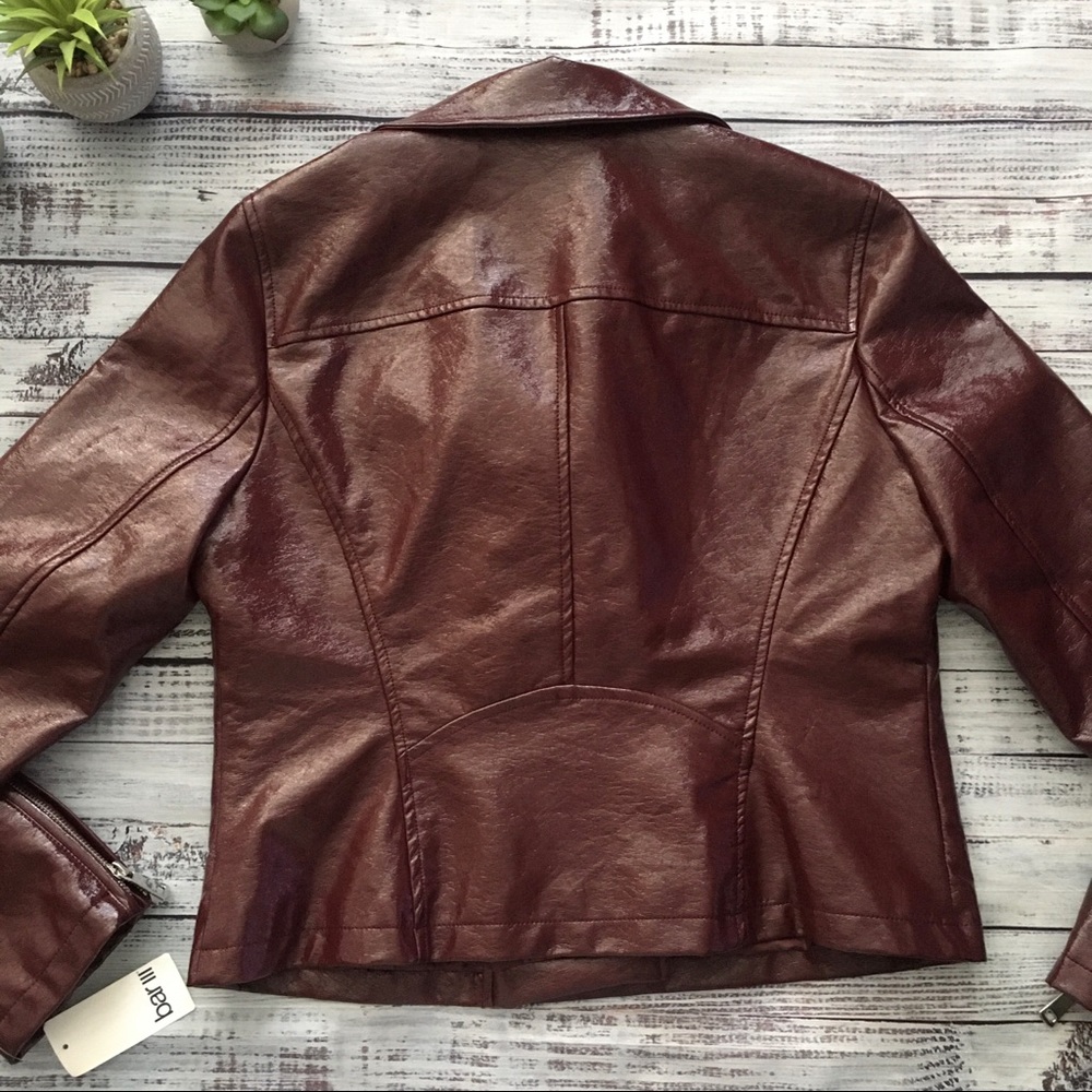Patent Faux Leather Moto Jacket - Picture 5 of 6